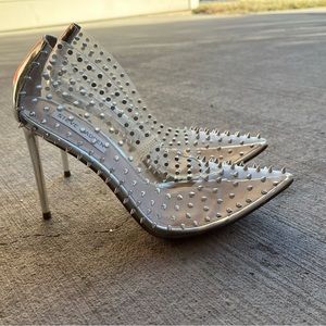 Steve Madden studded clear heels. Size 8